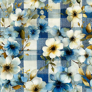 D2267 - Blue Meadow Flores no Xadrez