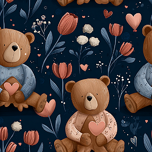 D2268 - Navy Bears Ursos e Coração