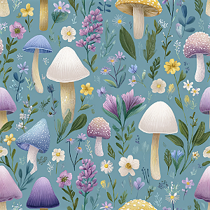 D2324 - Feathers Flora Cogumelos