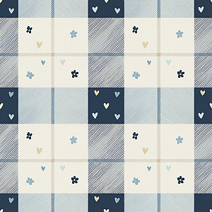 D2532 - Florzinha Romântica Xadrez e Mini Corações