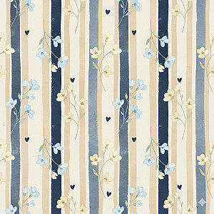 D2533 - Florzinha Romântica Miosotis Azul no Listrado