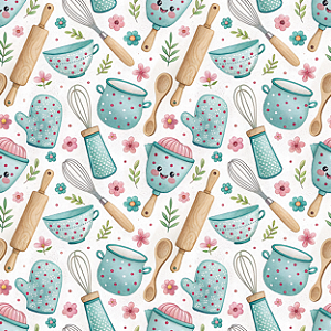 D2395 - Lanche da Tarde Kawaii Utensílios em Poá