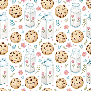 D2396 - Lanche da Tarde Kawaii Leite e Cookies