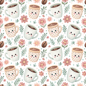 D2397 - Lanche da Tarde Kawaii Xícaras Divertidas