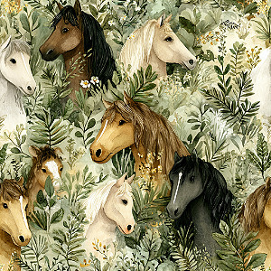 D2412 - Verdes Campos Cavalos e Crinas