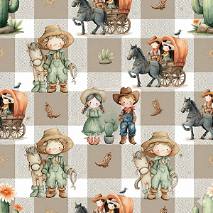 D2478 - Cute Western Cowkids