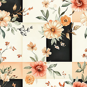 D2497 - Orange Spring Flores em Patch