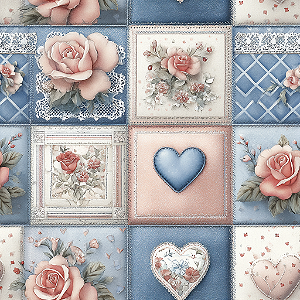 D2505 - Shabby Love Patch Coração