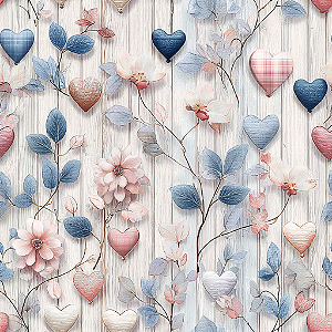 D2507 - Shabby Love Coração na Madeira