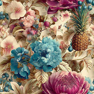 D2508 - Tropica Chic Flor e Abacaxi