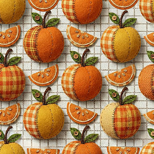 D2559 - Frutas Patchwork Laranjas