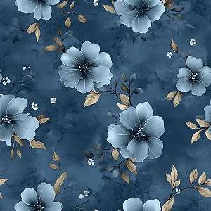 D2577 - Midnight Flores Azuis