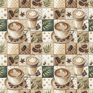 D2591 - Patch Café Xícaras Creme