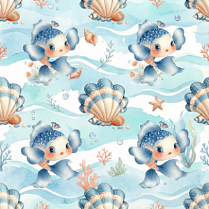 D2604 - Baby Sea Peixes e Conchas