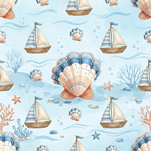D2605 - Baby Sea - Conchas e Barcos