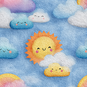 D2626 - Cute Sky Sol e Nuvens