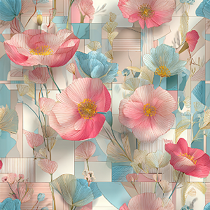 D2651 - Flores de Vidro Flores Rosa