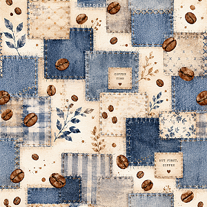 D2830 - Blue Coffee Patch Grãos