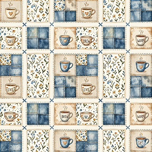 D2832 - Blue Coffee Patch Xícaras