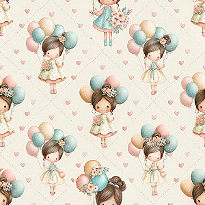 D2691 - Dolls and Balloons Hearts