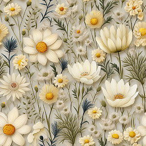 D2695 - Milk Floral Daisies