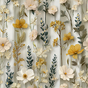 D2697 - Milk Floral Flores Listradas