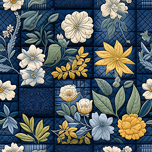 D2701 - Nave Quilt Ramos Amarelos