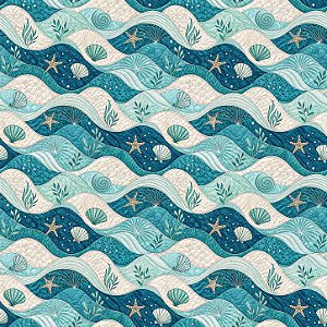 D2702 - Patch Oceano Ondas Azuis