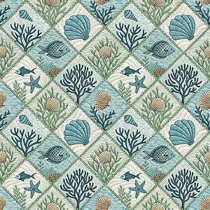 D2704 - Patch Oceano Peixes e Conchas