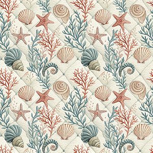 D2706 - Patch Oceano Conchas e Estrelas