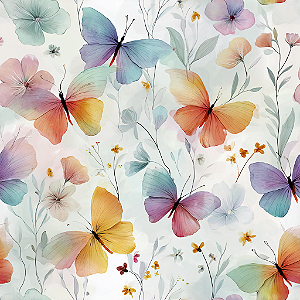 D2718 - Watercolor Meadow Borboletas