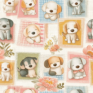 D2846 - Pastel Pet Patch Doguinhos