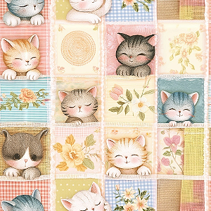 D2847 - Pastel Pet Patch Gatinhos