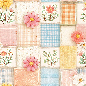 D2849 - Pastel Pet Flores Patch Pastel