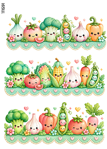 111591 - ESTAMPA FACIL Vegetais Kawaii