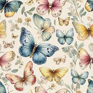 D2757 - Pastel Floral Borboletas