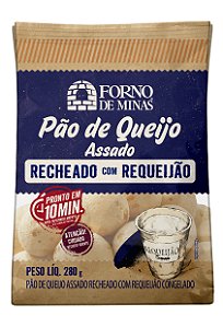 PÃO DE QUEIJO ASSADO E CONGELADO RECHEADO COM REQUEIJÃO