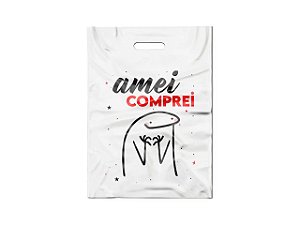 Sacola boca vazada branco 40x50 - Amei comprei C/50 UND Branco