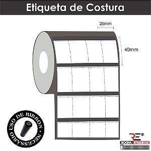 Etiqueta 25x40 nylon de costura 4 carreiras - C/4000 UND