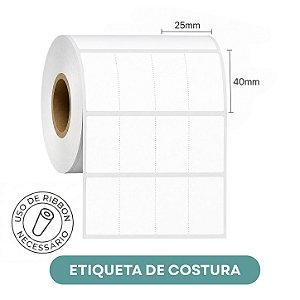 Etiqueta 25x40 nylon de costura 4 carreiras - C/4000 UND