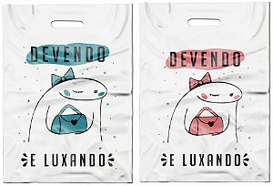 50 UND Sacola Boca Vazada 20x30 Devendo Luxando