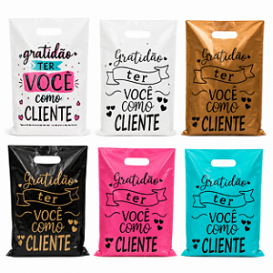 Sacola Boca Vazada 20x30 C/50 UND Gratidão S/ faixa