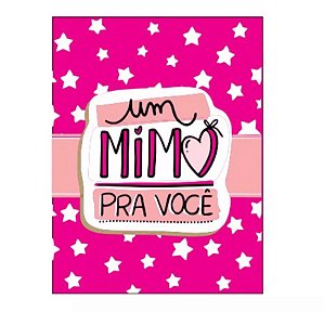 Cartão de agradecimento C/100 Um mimo fundo rosa