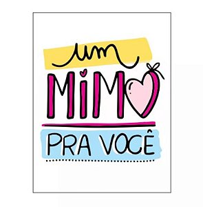 Cartão de agradecimento C/100 Um mimo fundo branco