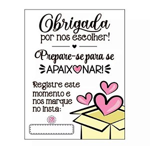 Cartão de agradecimento C/100 Obrigado fundo branco
