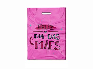 Sacola boca vazada 40x50 C/50 UND Rosa/Verde - Feliz dia das Mães