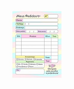 Talão de Pedido C/100 Folhas - Obrigado pela escolha