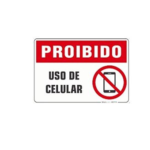 Placa de sinalização PVC - proibido o uso de celular