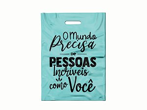 Sacola Boca Vazada 30x40 C/50 UND Tiffany - O mundo precisa