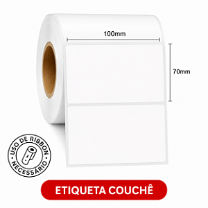 Etiqueta adesiva Couchê 100x70